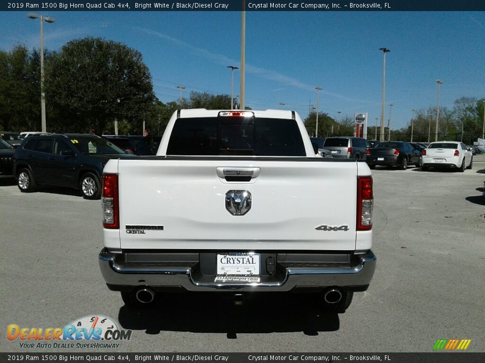 2019 Ram 1500 Big Horn Quad Cab 4x4 Bright White / Black/Diesel Gray Photo #4