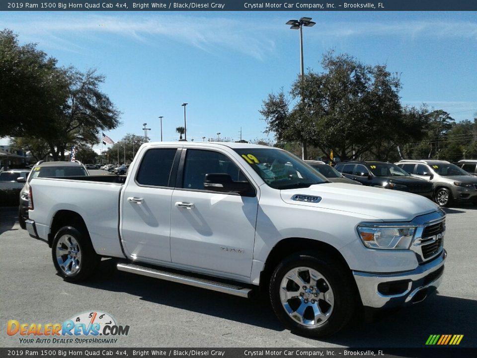 2019 Ram 1500 Big Horn Quad Cab 4x4 Bright White / Black/Diesel Gray Photo #7