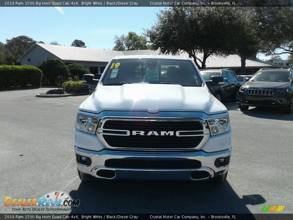 2019 Ram 1500 Big Horn Quad Cab 4x4 Bright White / Black/Diesel Gray Photo #8