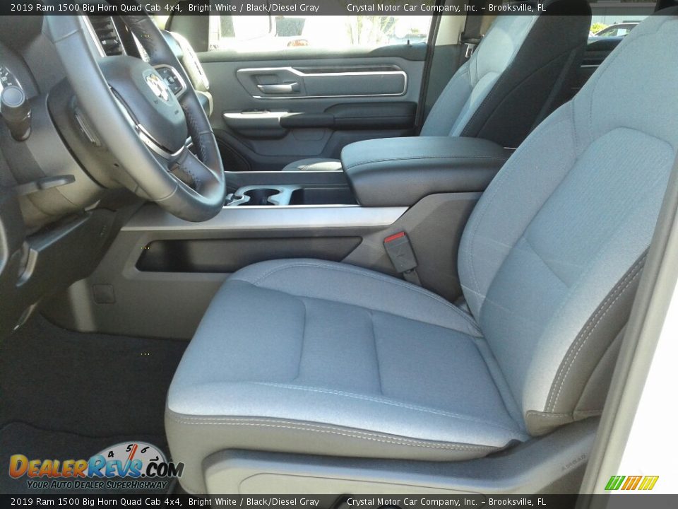 2019 Ram 1500 Big Horn Quad Cab 4x4 Bright White / Black/Diesel Gray Photo #9