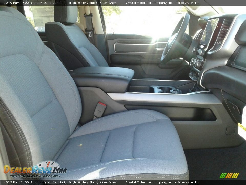 2019 Ram 1500 Big Horn Quad Cab 4x4 Bright White / Black/Diesel Gray Photo #12
