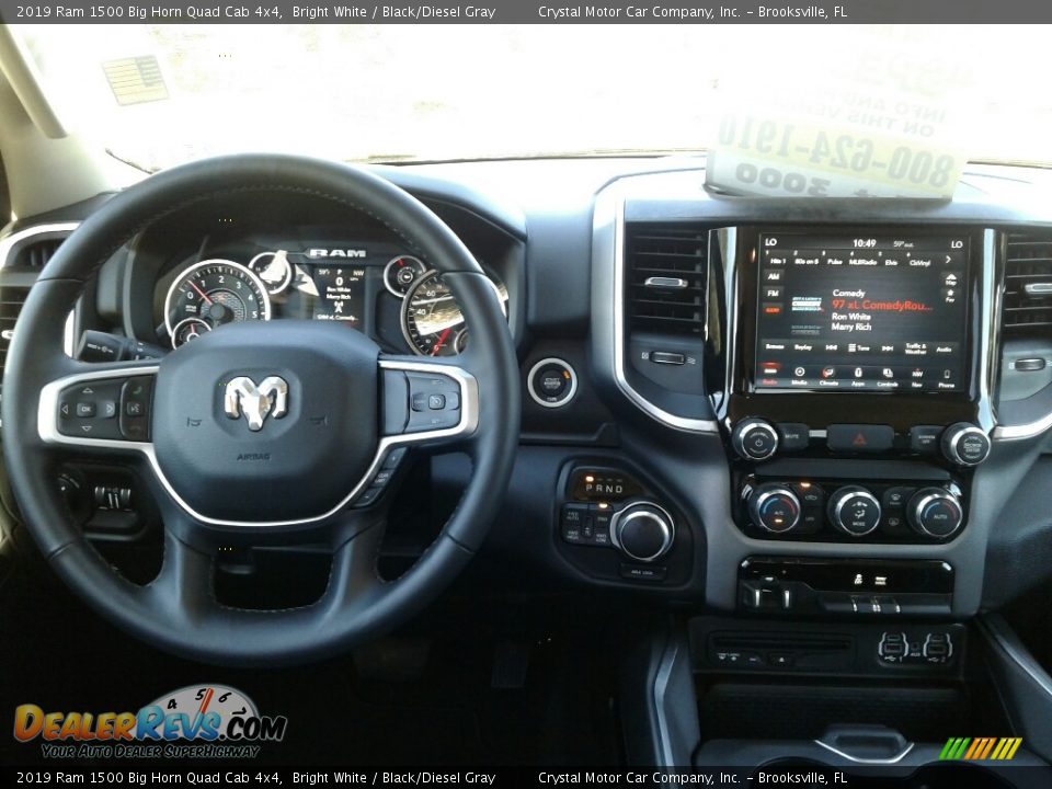 2019 Ram 1500 Big Horn Quad Cab 4x4 Bright White / Black/Diesel Gray Photo #13