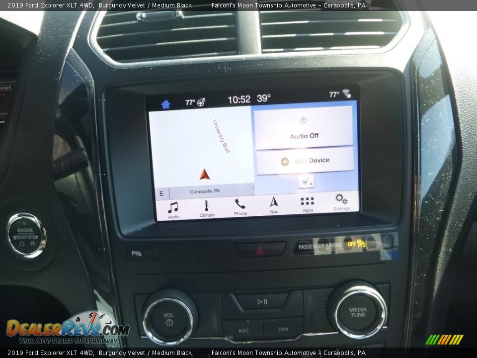 2019 Ford Explorer XLT 4WD Burgundy Velvet / Medium Black Photo #13