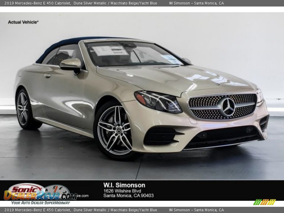 2019 Mercedes-Benz E 450 Cabriolet Dune Silver Metallic / Macchiato Beige/Yacht Blue Photo #1