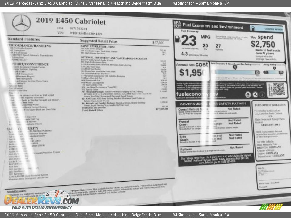 2019 Mercedes-Benz E 450 Cabriolet Dune Silver Metallic / Macchiato Beige/Yacht Blue Photo #10