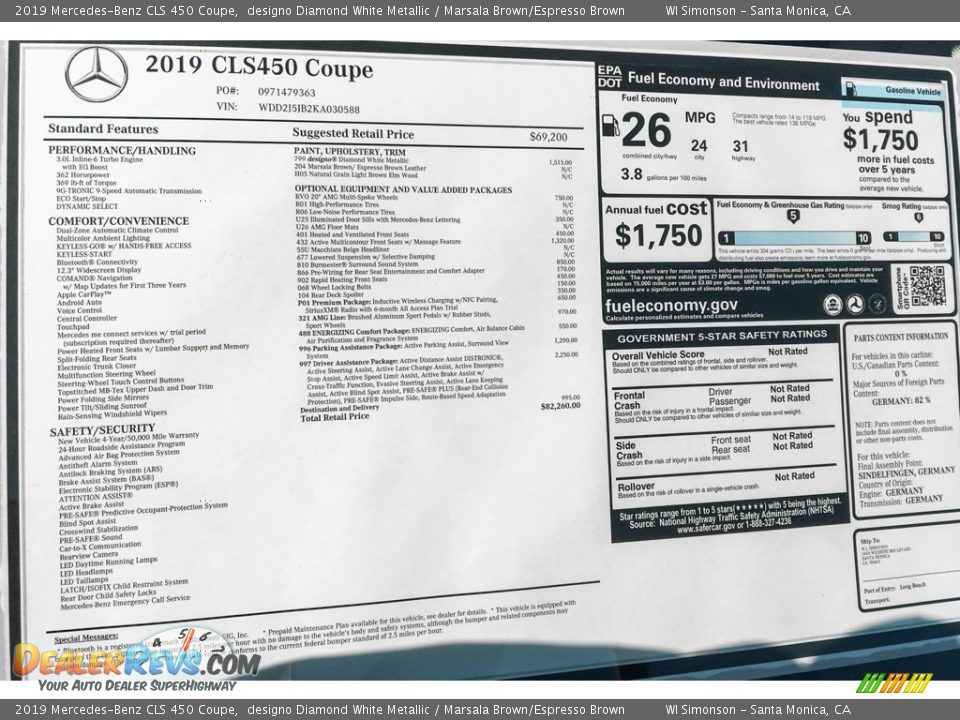 2019 Mercedes-Benz CLS 450 Coupe designo Diamond White Metallic / Marsala Brown/Espresso Brown Photo #10