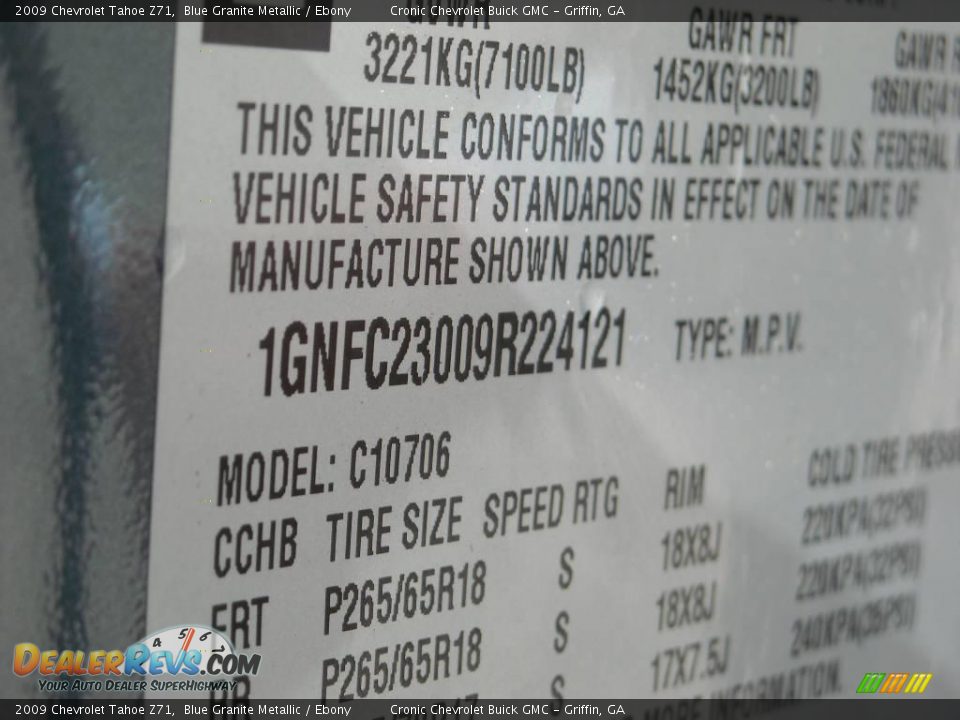 2009 Chevrolet Tahoe Z71 Blue Granite Metallic / Ebony Photo #32