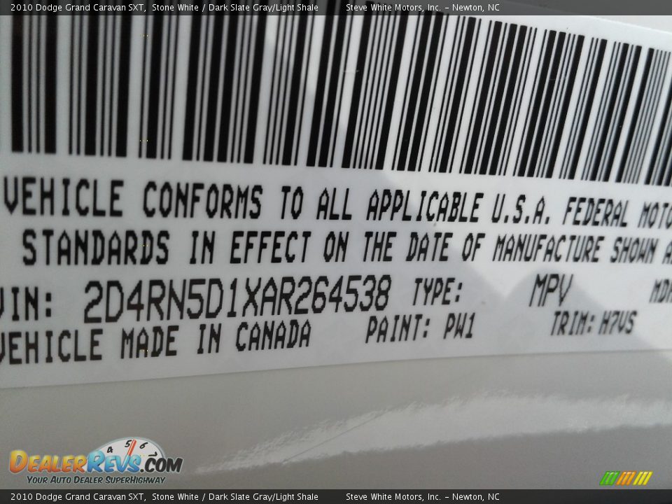 2010 Dodge Grand Caravan SXT Stone White / Dark Slate Gray/Light Shale Photo #29