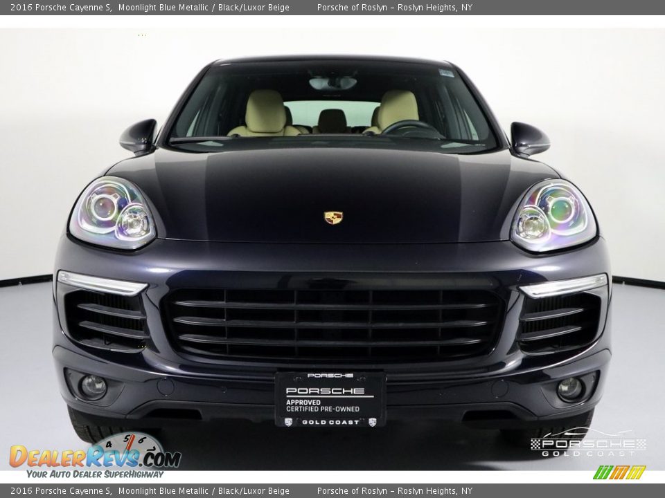 2016 Porsche Cayenne S Moonlight Blue Metallic / Black/Luxor Beige Photo #2