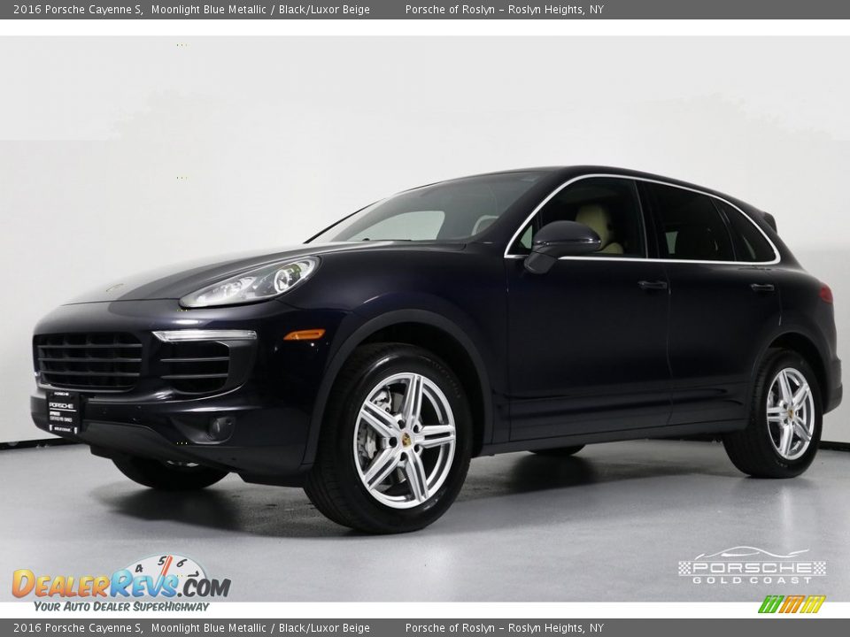 2016 Porsche Cayenne S Moonlight Blue Metallic / Black/Luxor Beige Photo #3
