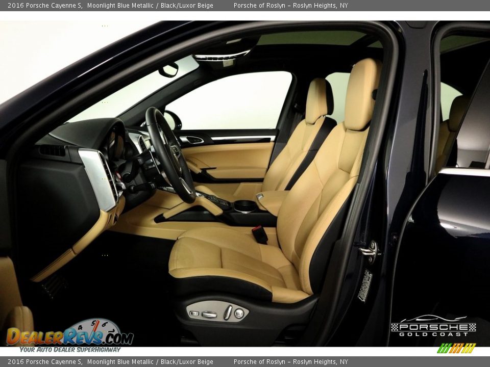 2016 Porsche Cayenne S Moonlight Blue Metallic / Black/Luxor Beige Photo #13