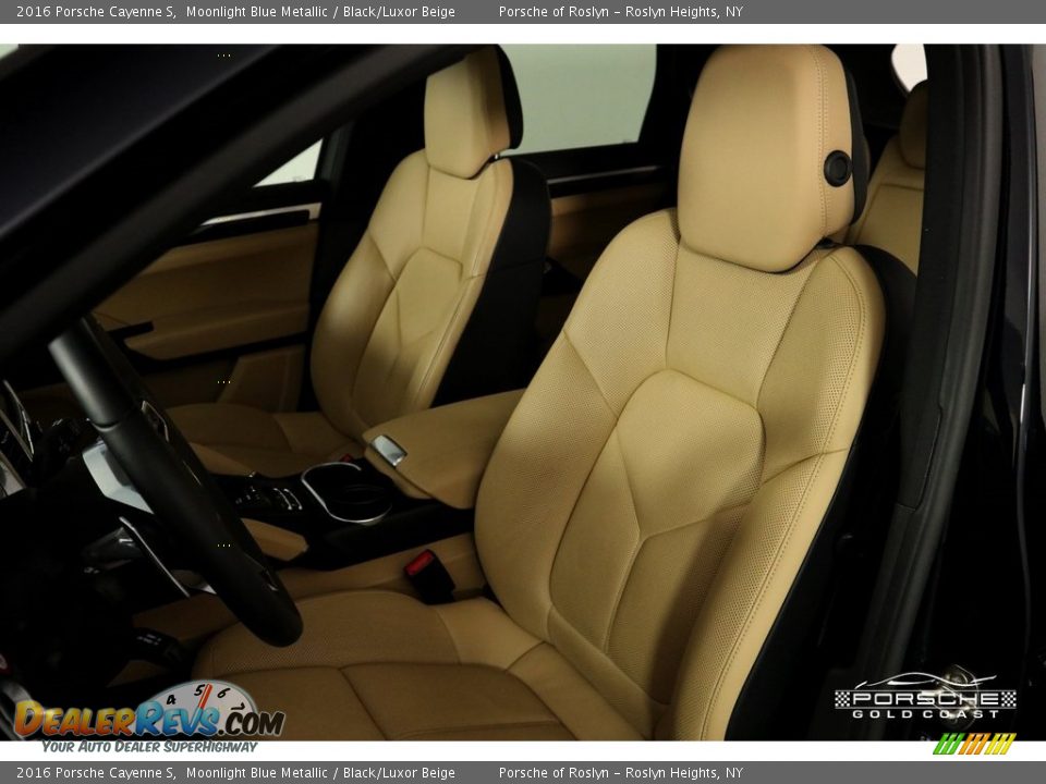 2016 Porsche Cayenne S Moonlight Blue Metallic / Black/Luxor Beige Photo #14