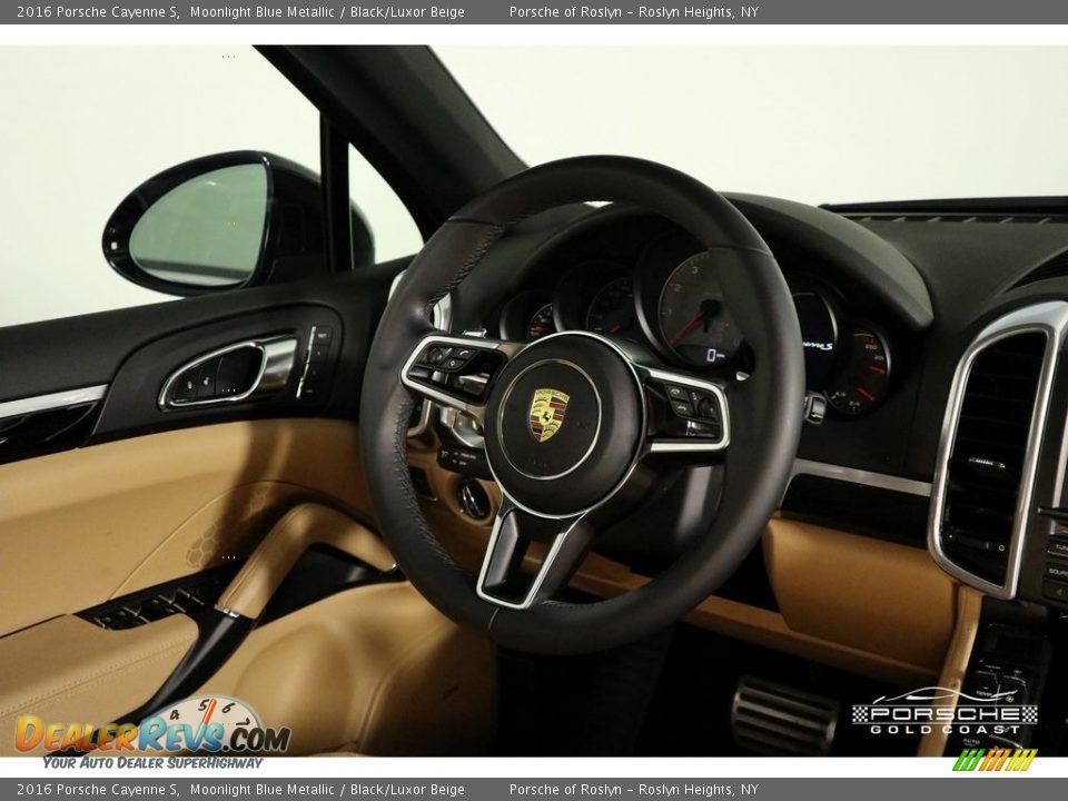 2016 Porsche Cayenne S Moonlight Blue Metallic / Black/Luxor Beige Photo #16