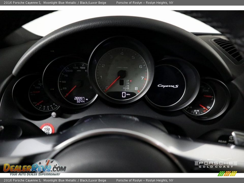 2016 Porsche Cayenne S Moonlight Blue Metallic / Black/Luxor Beige Photo #19