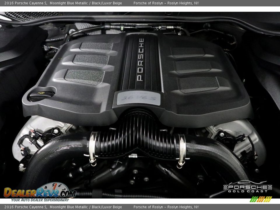 2016 Porsche Cayenne S Moonlight Blue Metallic / Black/Luxor Beige Photo #29