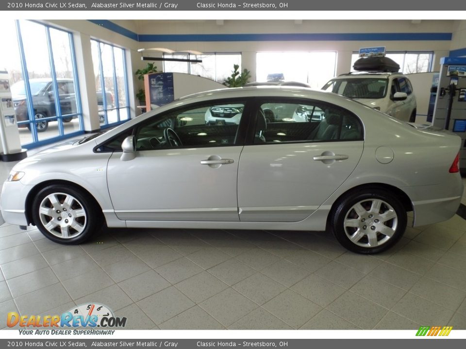 2010 Honda Civic LX Sedan Alabaster Silver Metallic / Gray Photo #2