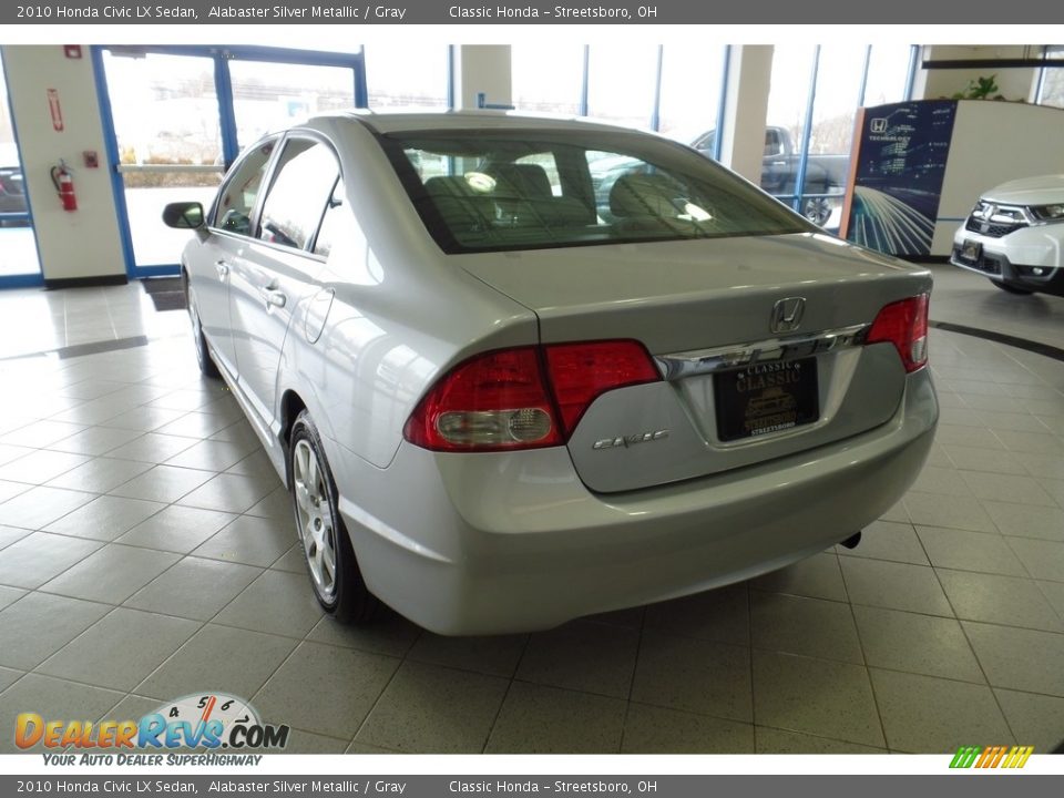 2010 Honda Civic LX Sedan Alabaster Silver Metallic / Gray Photo #3