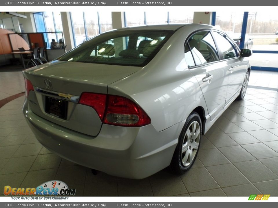 2010 Honda Civic LX Sedan Alabaster Silver Metallic / Gray Photo #4
