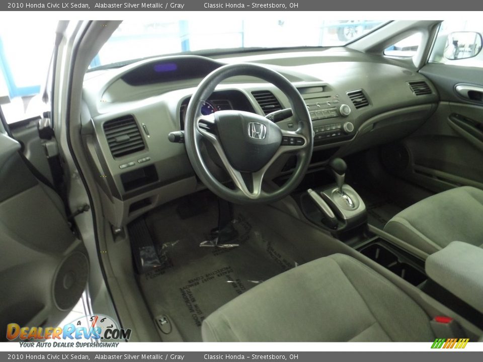 2010 Honda Civic LX Sedan Alabaster Silver Metallic / Gray Photo #15
