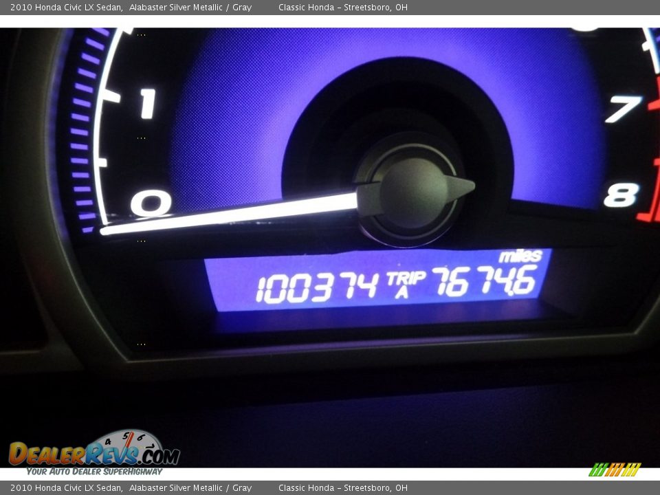 2010 Honda Civic LX Sedan Alabaster Silver Metallic / Gray Photo #28