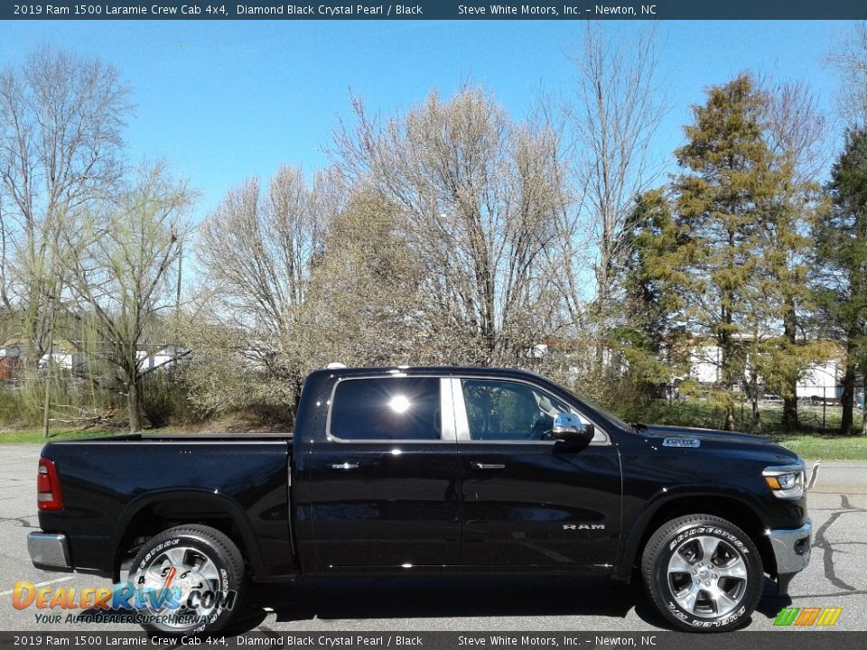 2019 Ram 1500 Laramie Crew Cab 4x4 Diamond Black Crystal Pearl / Black Photo #5