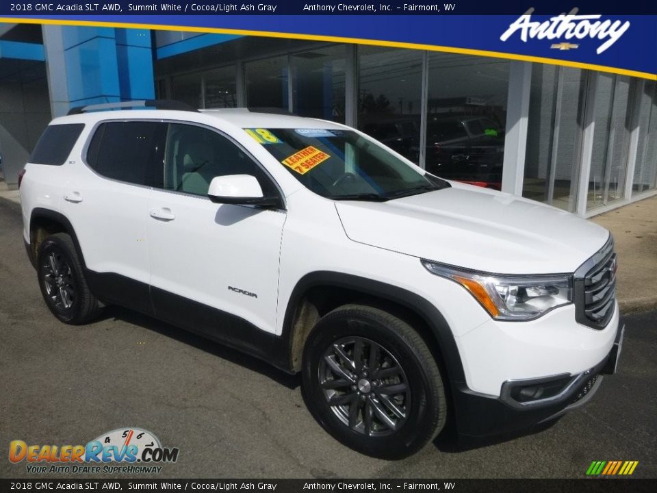 2018 GMC Acadia SLT AWD Summit White / Cocoa/Light Ash Gray Photo #1