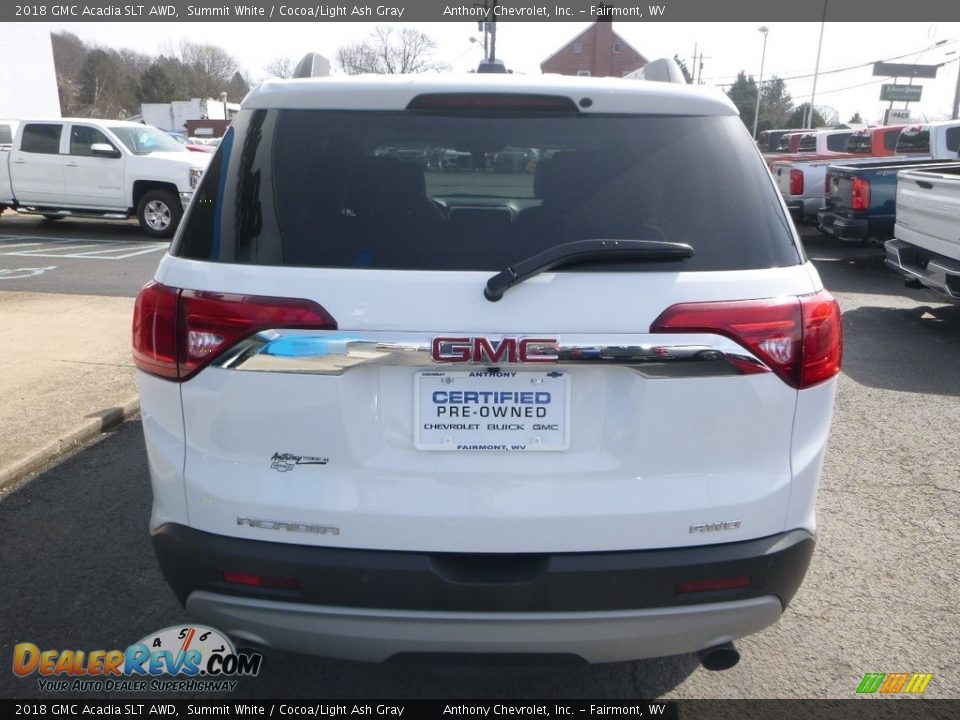 2018 GMC Acadia SLT AWD Summit White / Cocoa/Light Ash Gray Photo #5