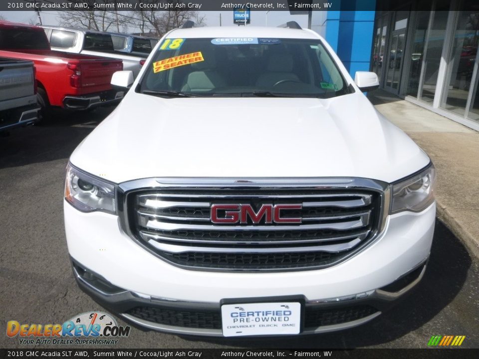 2018 GMC Acadia SLT AWD Summit White / Cocoa/Light Ash Gray Photo #9