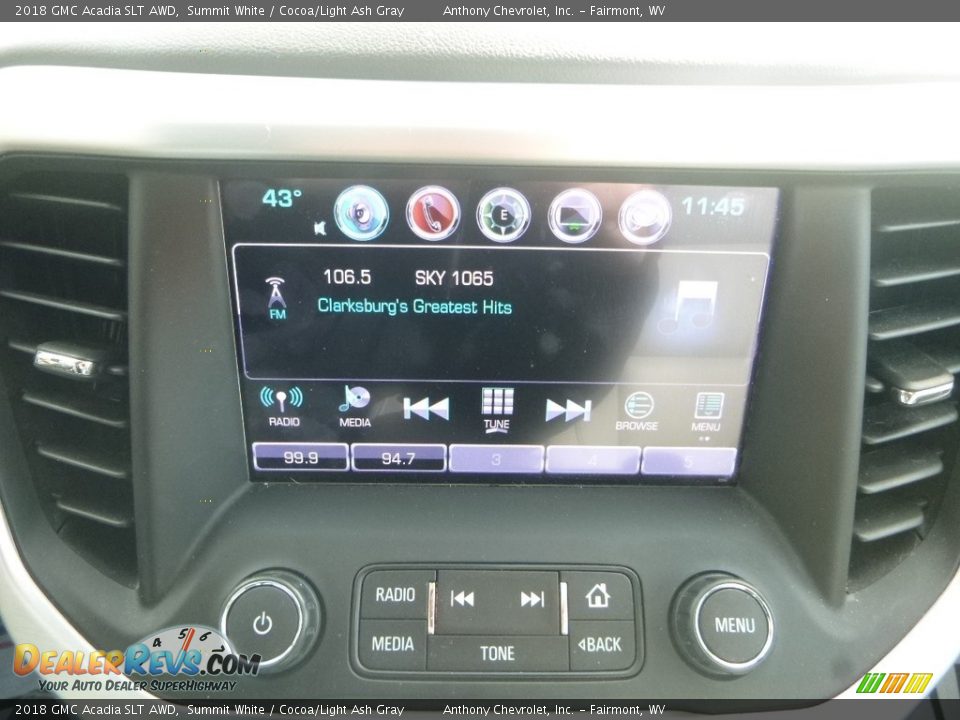 2018 GMC Acadia SLT AWD Summit White / Cocoa/Light Ash Gray Photo #17