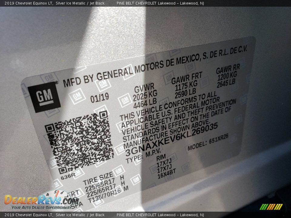 2019 Chevrolet Equinox LT Silver Ice Metallic / Jet Black Photo #8