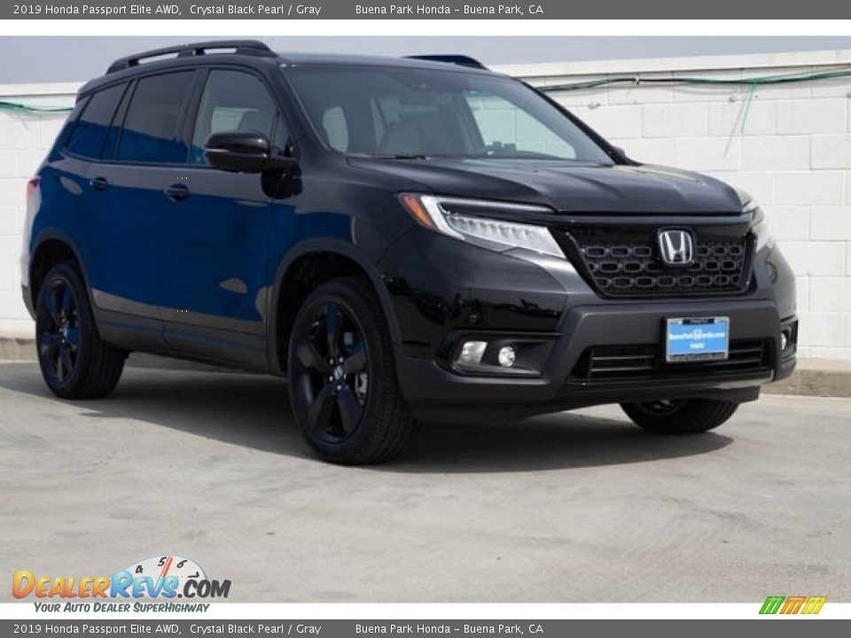 2019 Honda Passport Elite AWD Crystal Black Pearl / Gray Photo #1