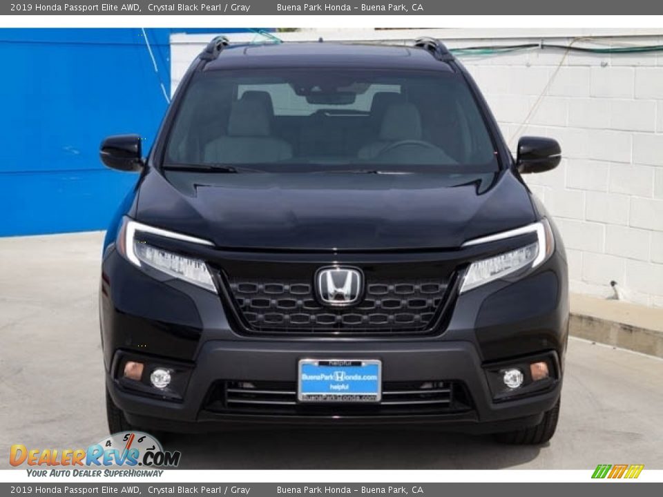 2019 Honda Passport Elite AWD Crystal Black Pearl / Gray Photo #3