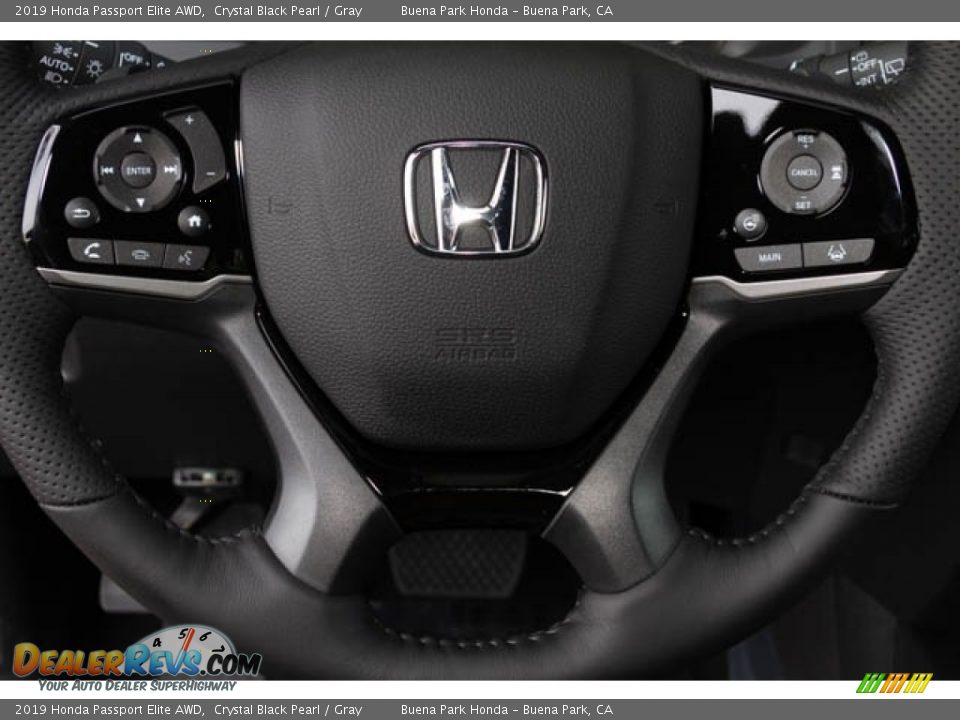 2019 Honda Passport Elite AWD Crystal Black Pearl / Gray Photo #19