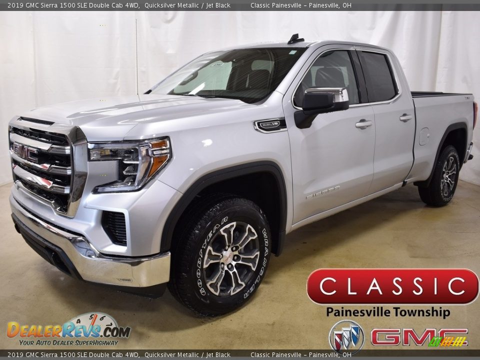 2019 GMC Sierra 1500 SLE Double Cab 4WD Quicksilver Metallic / Jet Black Photo #1