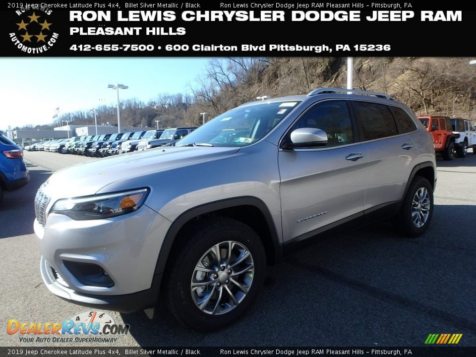 2019 Jeep Cherokee Latitude Plus 4x4 Billet Silver Metallic / Black Photo #1