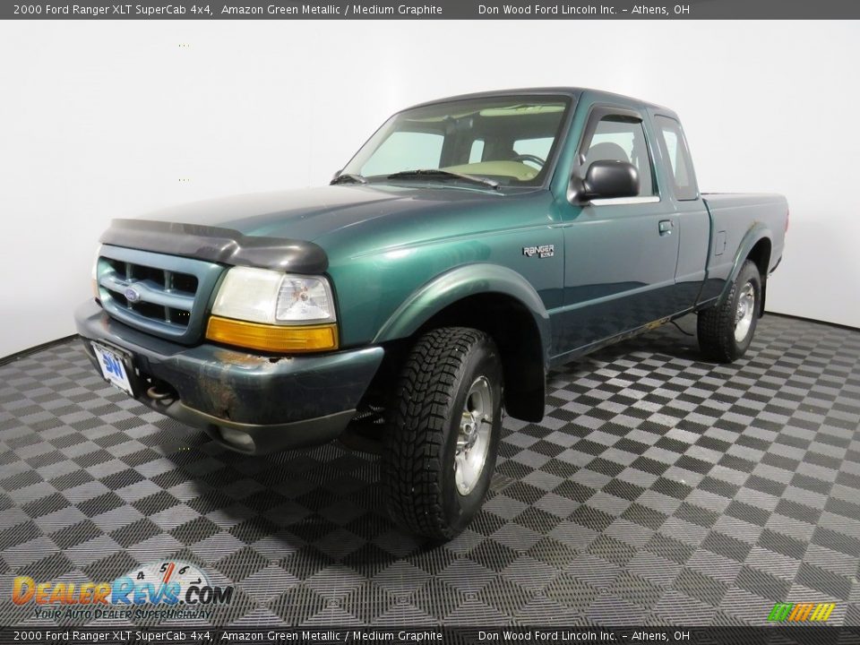 2000 Ford Ranger XLT SuperCab 4x4 Amazon Green Metallic / Medium Graphite Photo #7