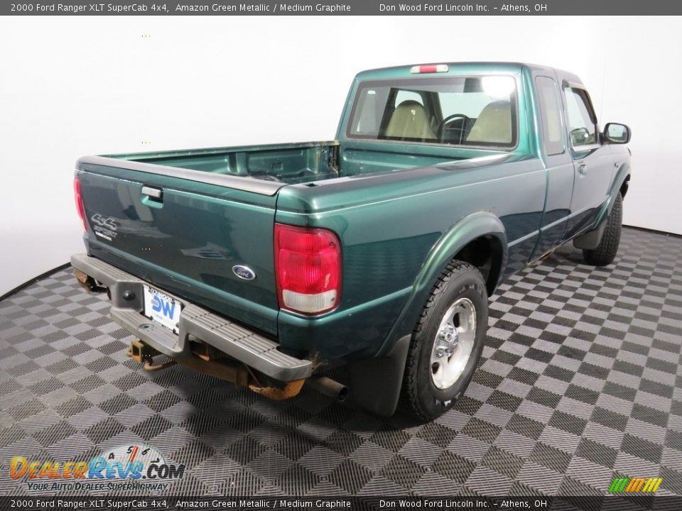 2000 Ford Ranger XLT SuperCab 4x4 Amazon Green Metallic / Medium Graphite Photo #13