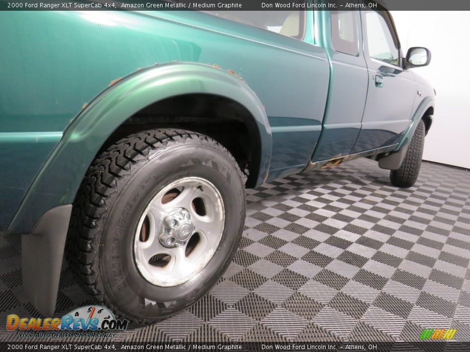 2000 Ford Ranger XLT SuperCab 4x4 Amazon Green Metallic / Medium Graphite Photo #14