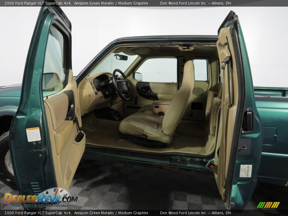 2000 Ford Ranger XLT SuperCab 4x4 Amazon Green Metallic / Medium Graphite Photo #23