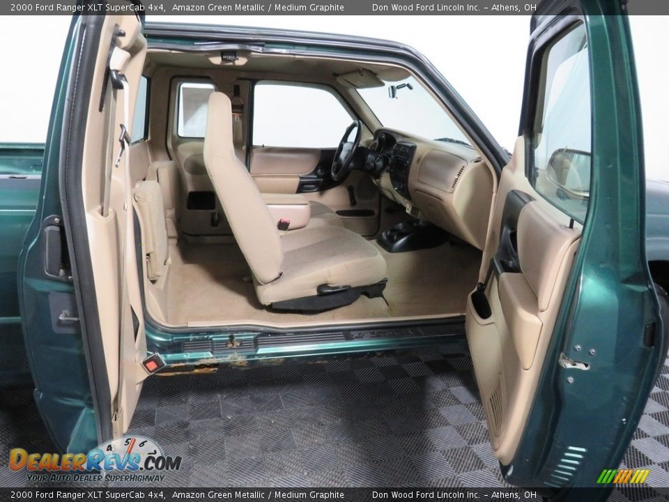 2000 Ford Ranger XLT SuperCab 4x4 Amazon Green Metallic / Medium Graphite Photo #27