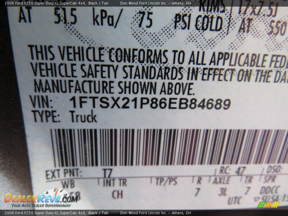 2006 Ford F250 Super Duty XL SuperCab 4x4 Black / Tan Photo #33