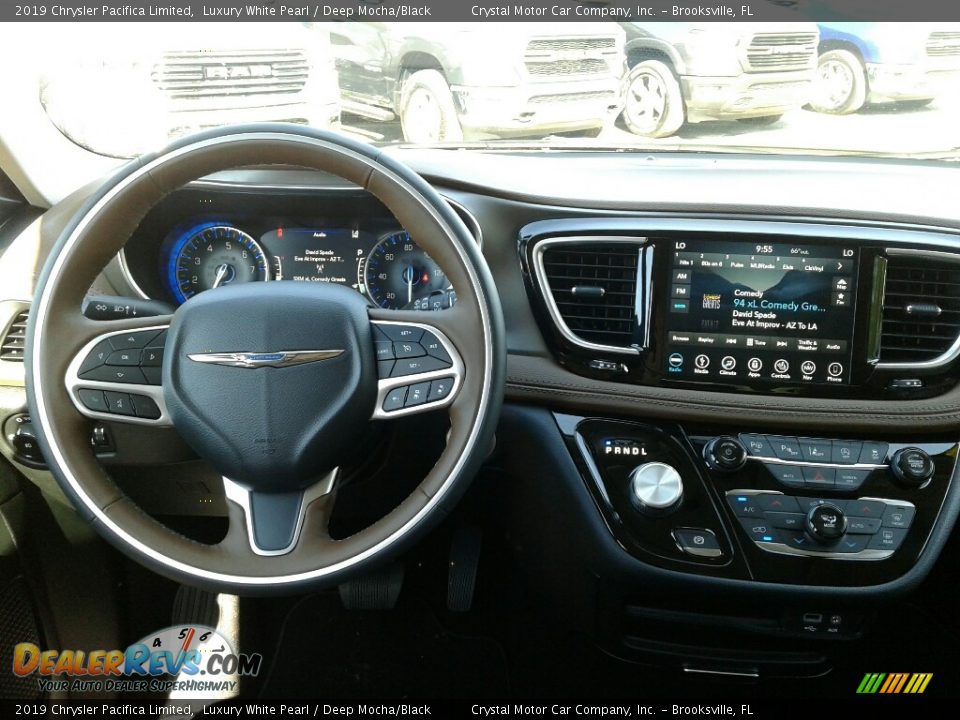 2019 Chrysler Pacifica Limited Luxury White Pearl / Deep Mocha/Black Photo #13