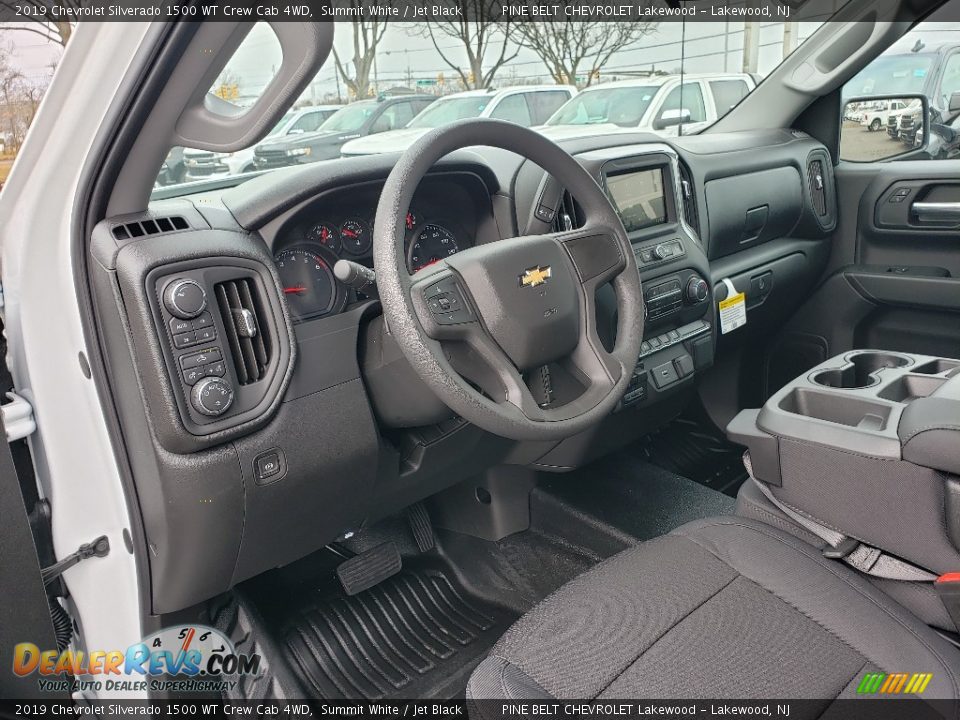 Jet Black Interior - 2019 Chevrolet Silverado 1500 WT Crew Cab 4WD Photo #7