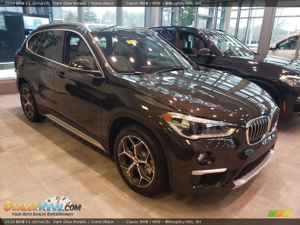 2019 BMW X1 xDrive28i Dark Olive Metallic / Oyster/Black Photo #1