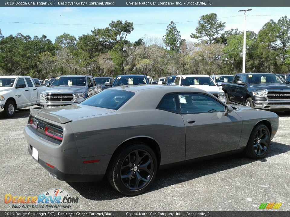 2019 Dodge Challenger SXT Destroyer Gray / Caramel/Black Photo #5