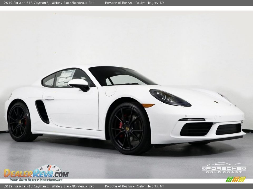 2019 Porsche 718 Cayman S White / Black/Bordeaux Red Photo #1