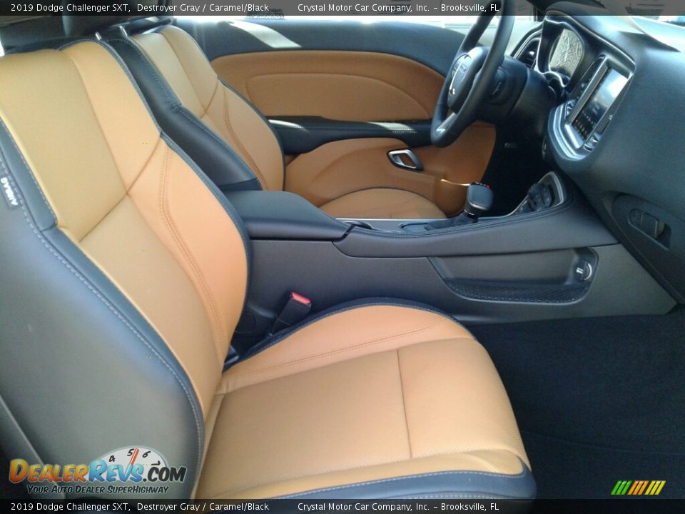 2019 Dodge Challenger SXT Destroyer Gray / Caramel/Black Photo #12
