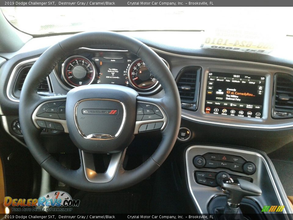2019 Dodge Challenger SXT Destroyer Gray / Caramel/Black Photo #13