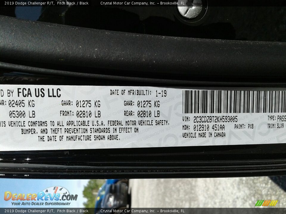 2019 Dodge Challenger R/T Pitch Black / Black Photo #21