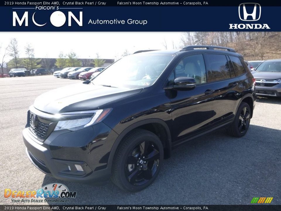 2019 Honda Passport Elite AWD Crystal Black Pearl / Gray Photo #1